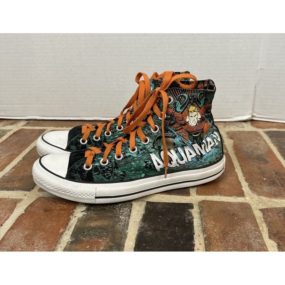 Converse All Star Chuck Taylors Orange Blue Sneakers‎ Aquaman DC Comics Men's 7